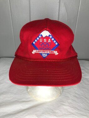 Vintage Team USA Nagano Japan 1998 Winter Olympics Retro 90s Rope Hat Cap US mad